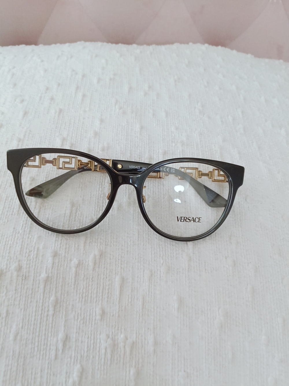 Versace Black & Gold Cat-Eye Optical Glasses
